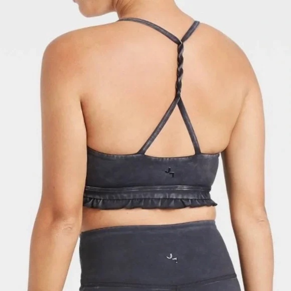Joy Lab Strappy Ruffle Trim Sports Bra